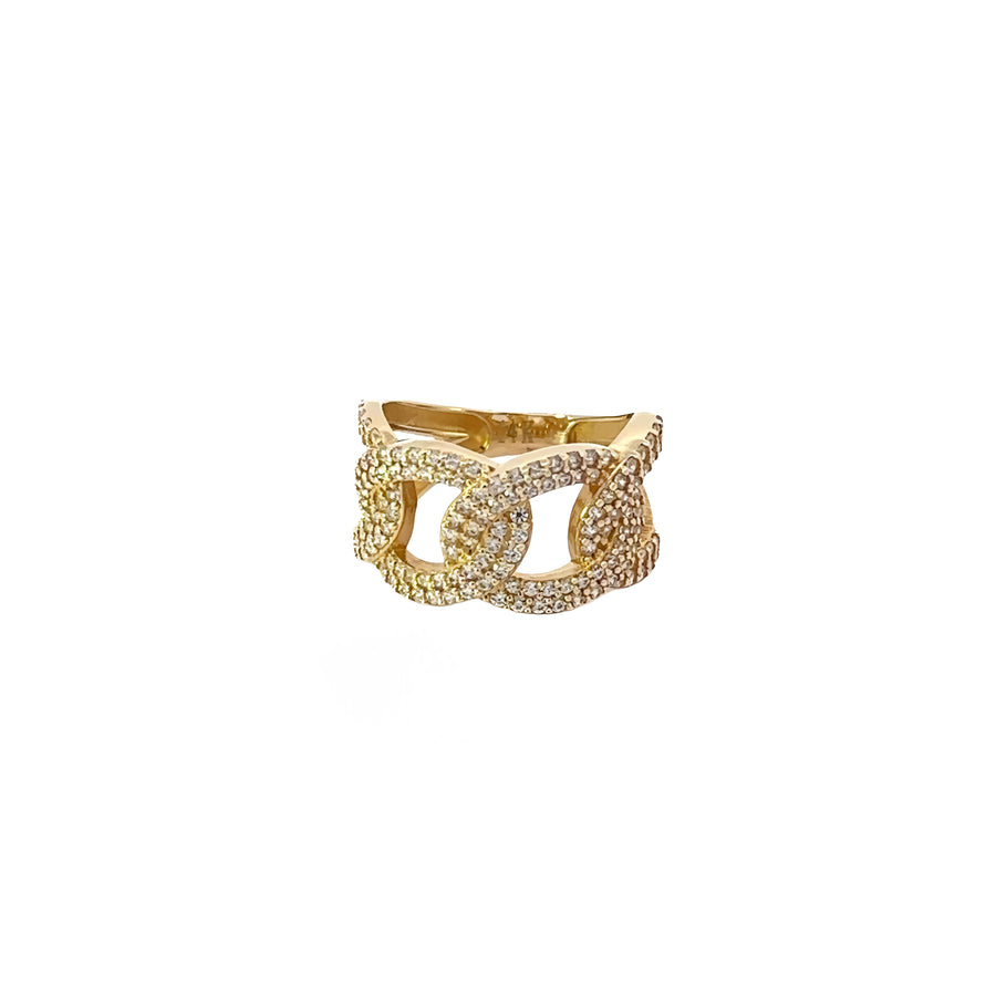 14k Gold Ring with Center Oval CZ for Women - Size 6