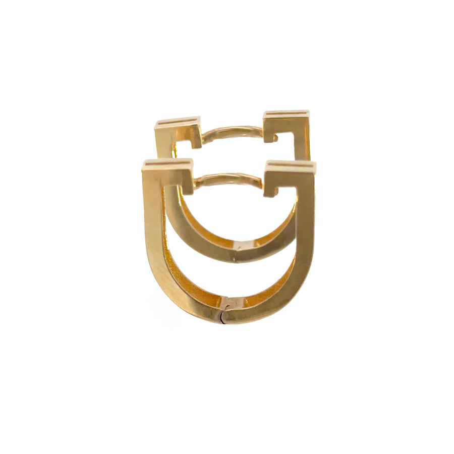 14k Gold Solid U Hoop Earrings for Women