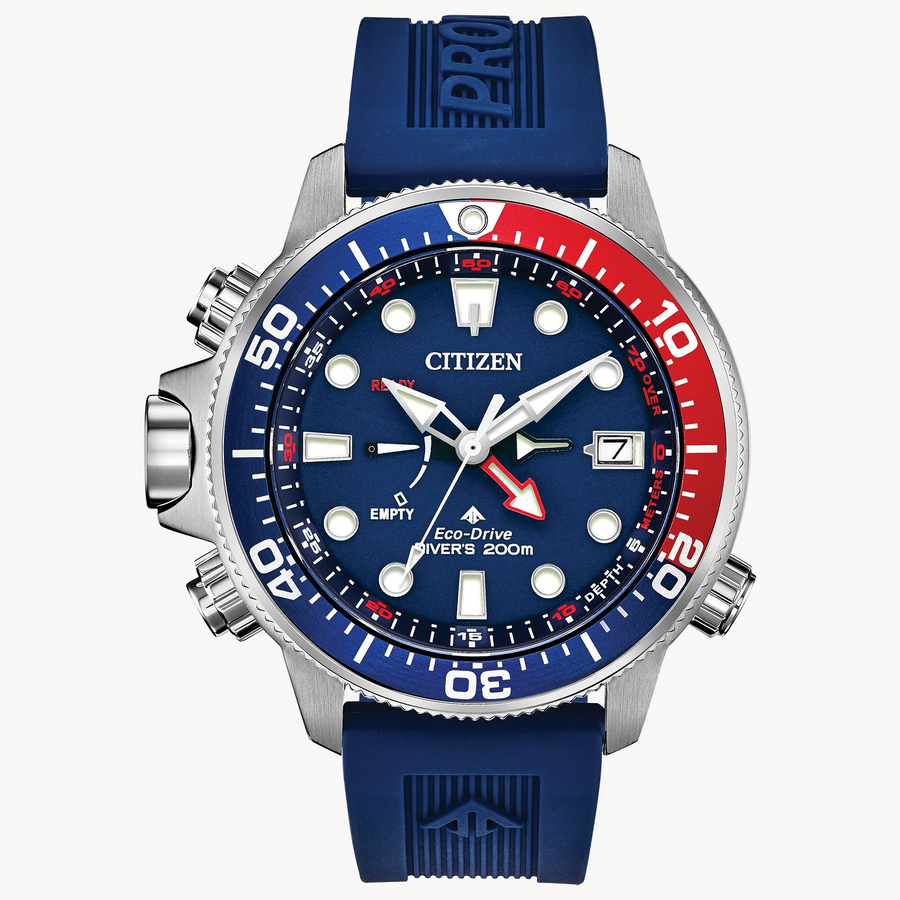 Eco-Friendly Men's WR200 Stainless-Steel Blue Watch