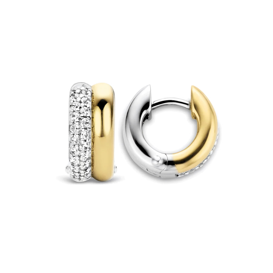 TI SENTO - Milano 7643ZY Gold-Plated Zirconia Hoop Earrings