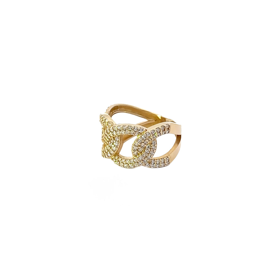 14k Gold Ring with Center Oval CZ for Women - Size 6