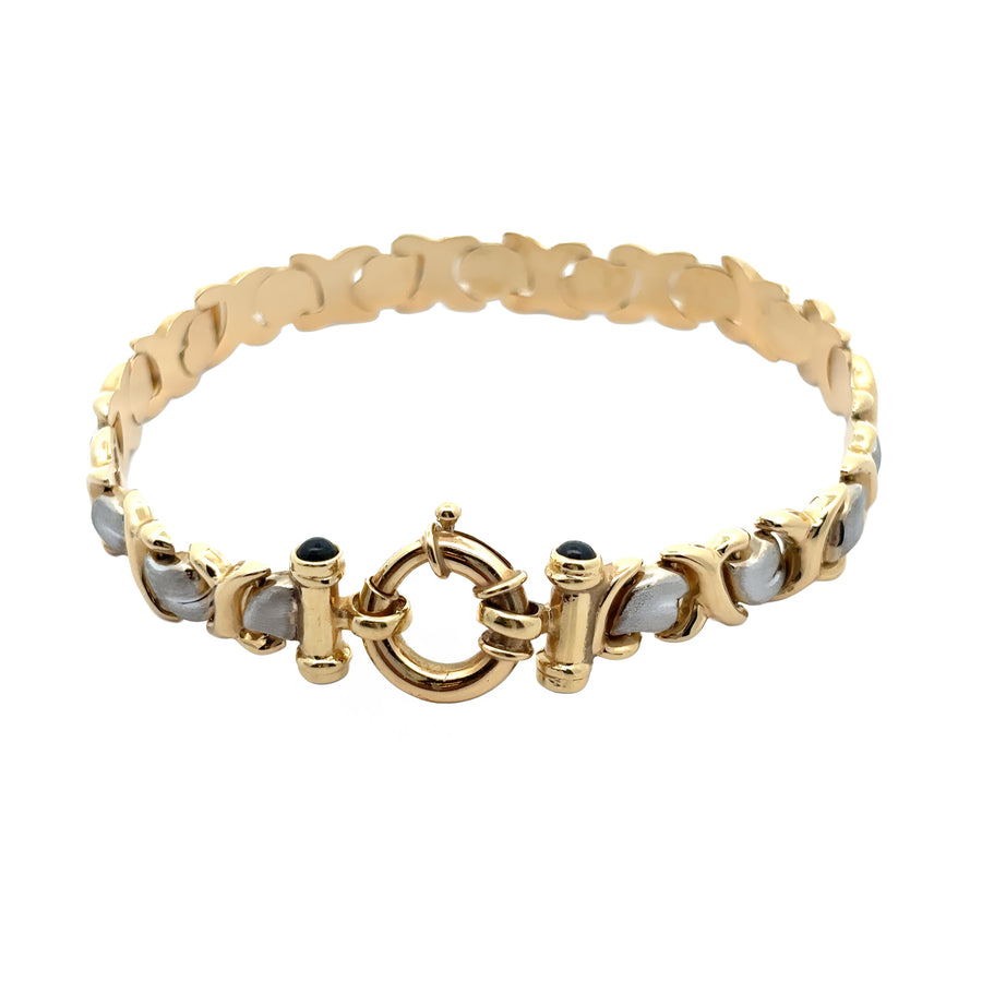 14k Yellow & White Gold Bracelet Set for Women