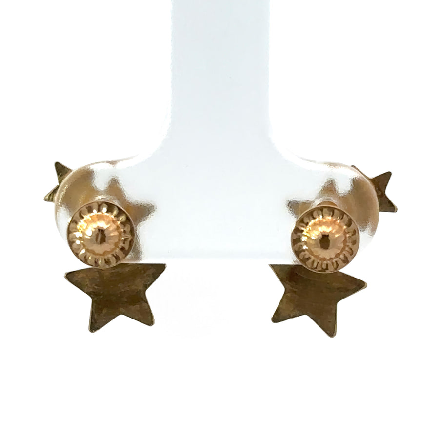 14k Gold Star Earrings for Babies