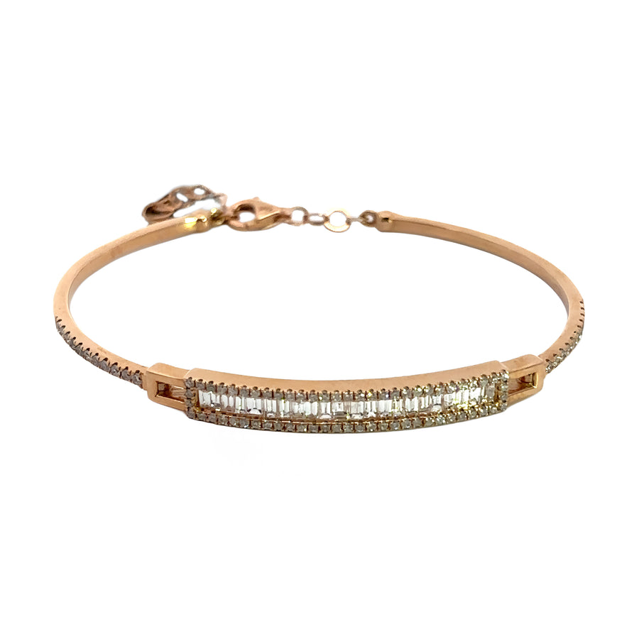 14k Gold Bangle with Diamonds