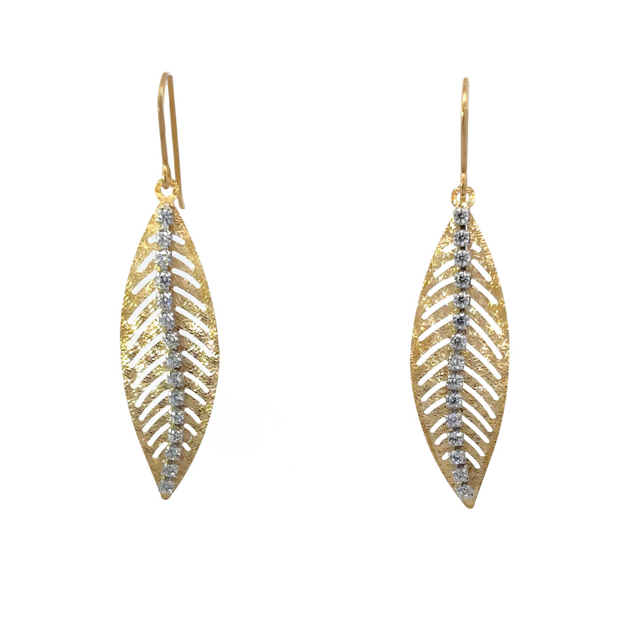 14k Gold Leaf Earrings