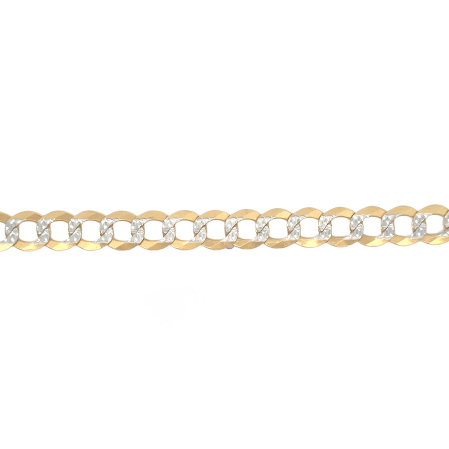 14k Two-Tone Cuban Necklace for Men - 18 Inch