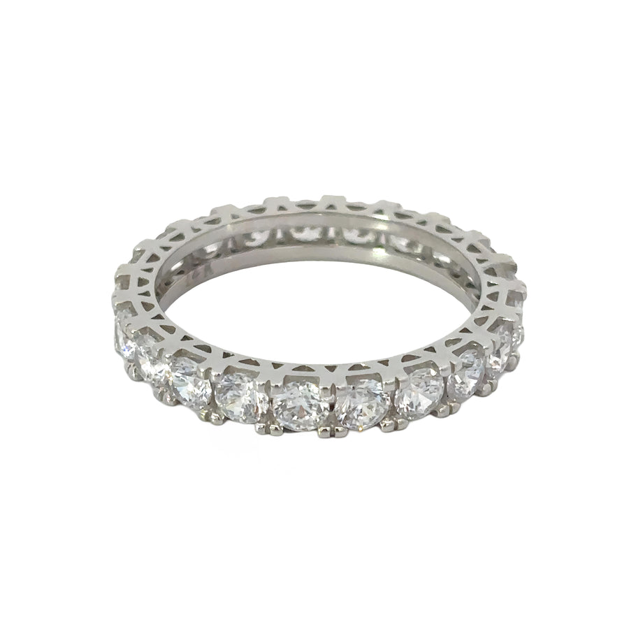 14k White Gold All CZ Ring for Women