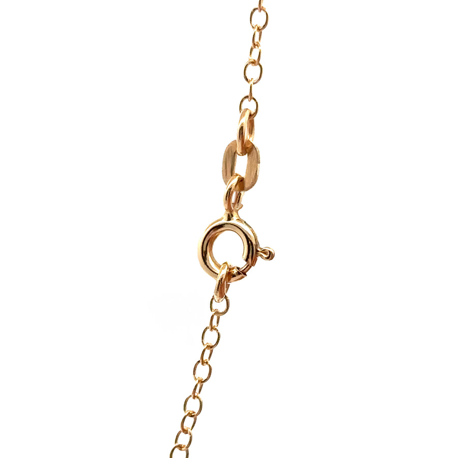 14k Gold Necklace with Center Safety Pin for Women