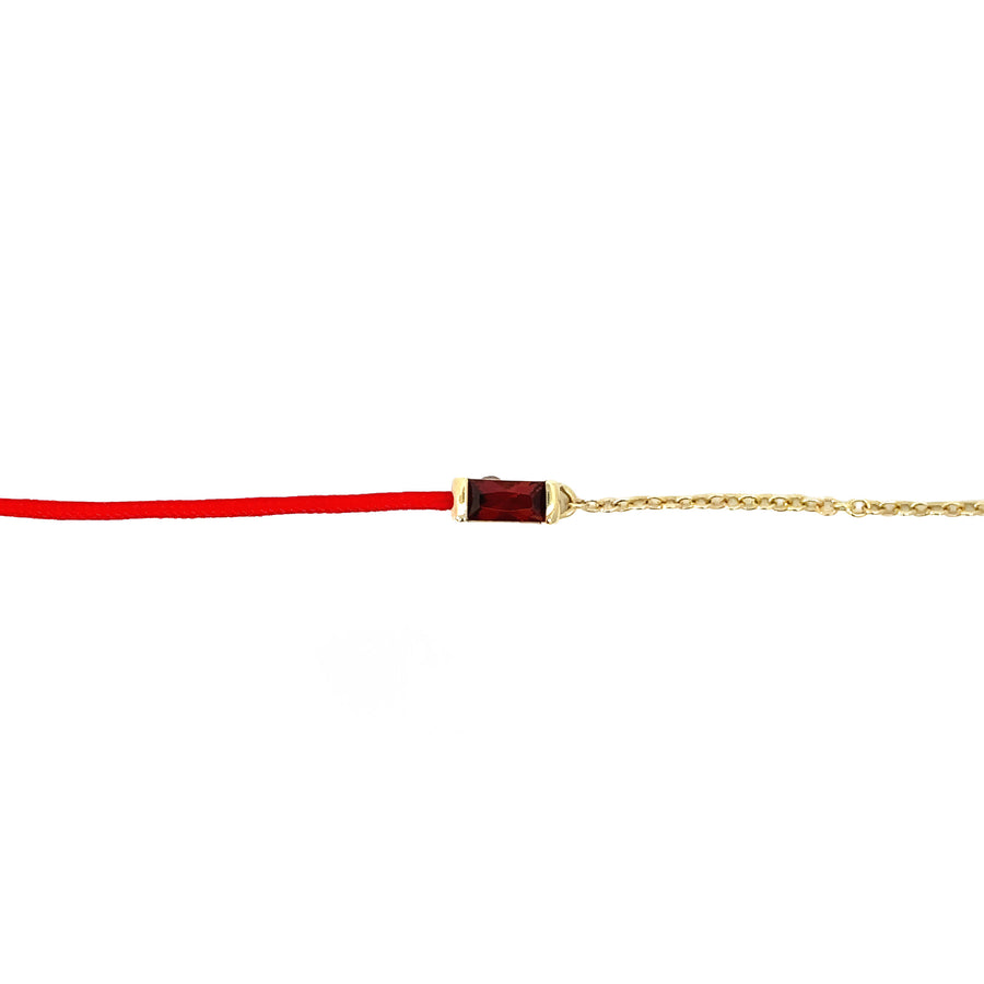 18k Gold Bracelet with Red Hilo, 18 cm