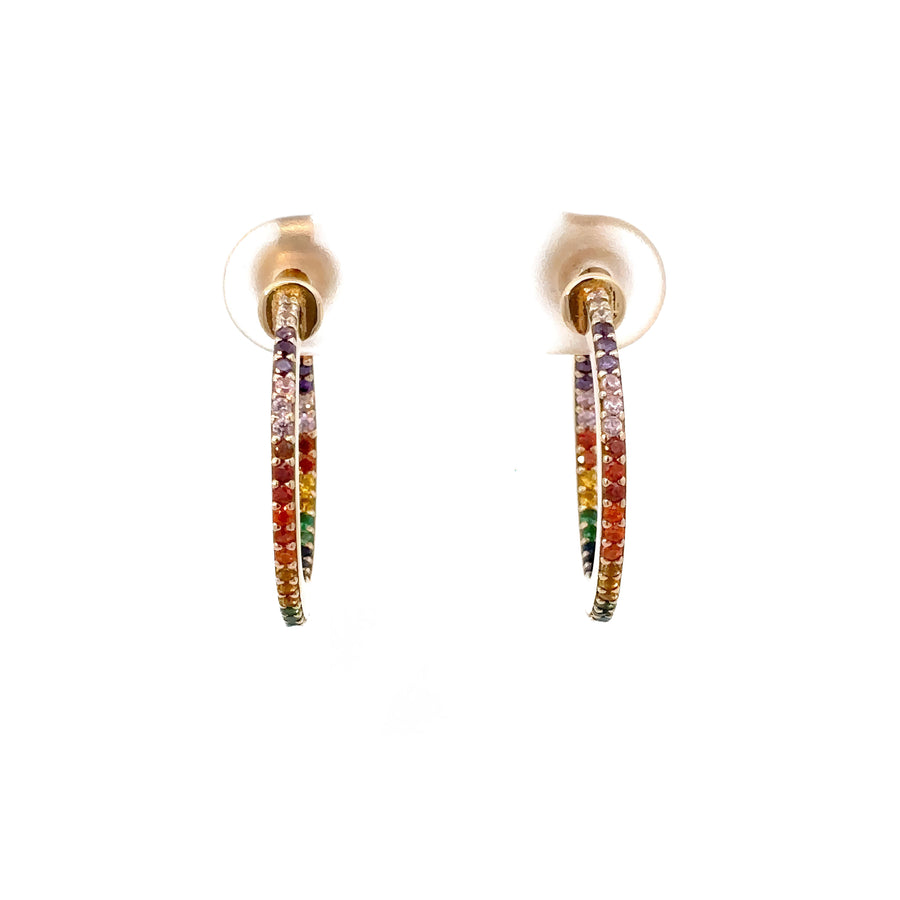 14K Gold Multi-Colored Earrings for Women