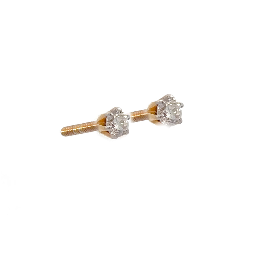 14k Yellow Gold Diamond Earrings (.20 ct)