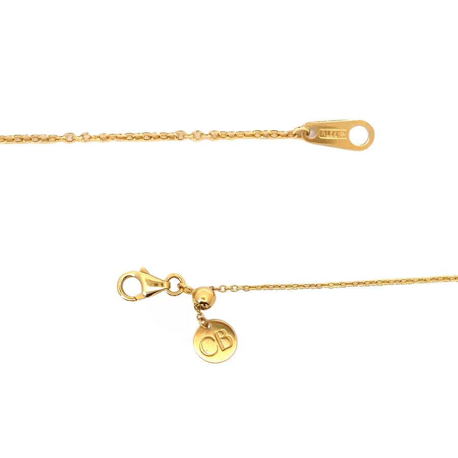 18k Gold Baby Bracelet with Rabbit Charm and Diamond Accent