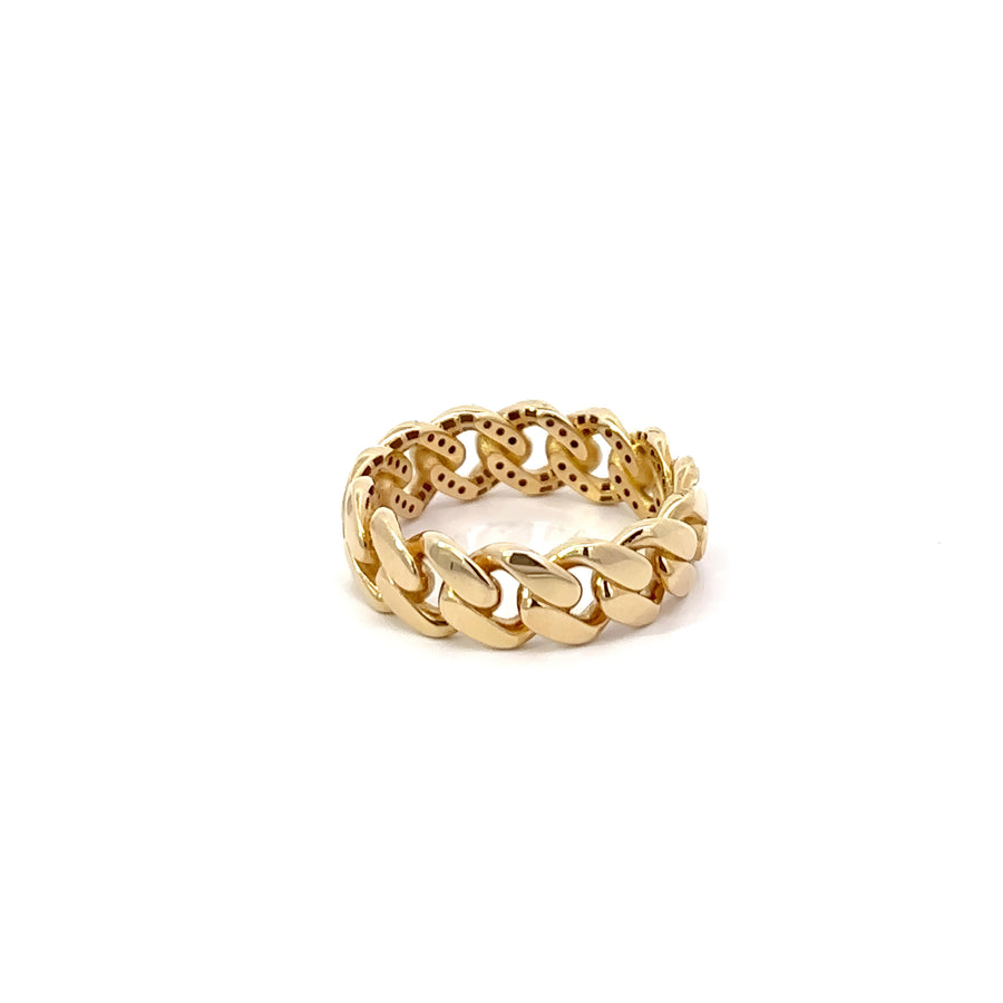 14k Yellow Gold Chain-Link Ring - Size 9 (Unisex)