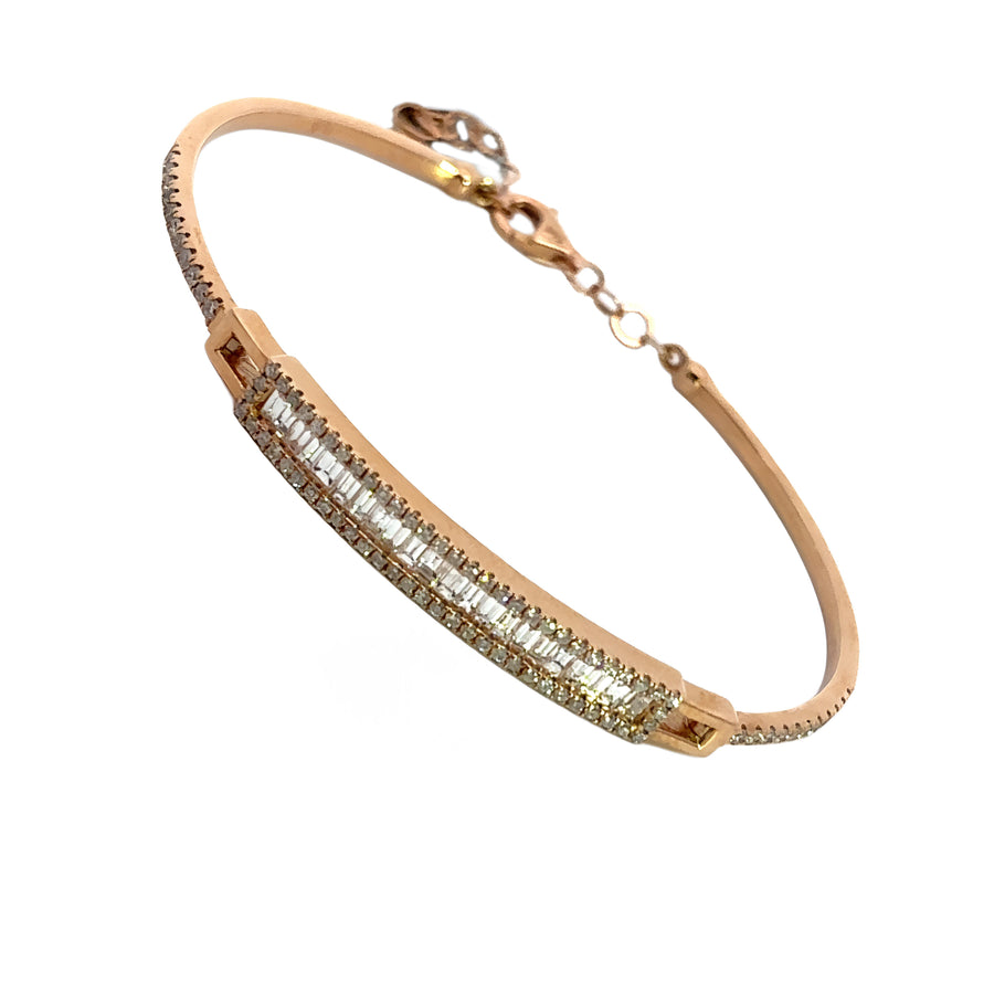 14k Gold Bangle with Diamonds