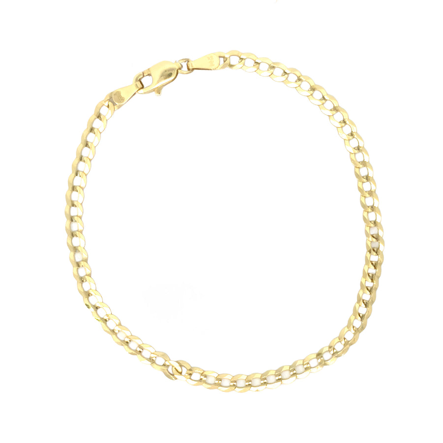 14k Gold Cuban Bracelet for Men - 18 cm