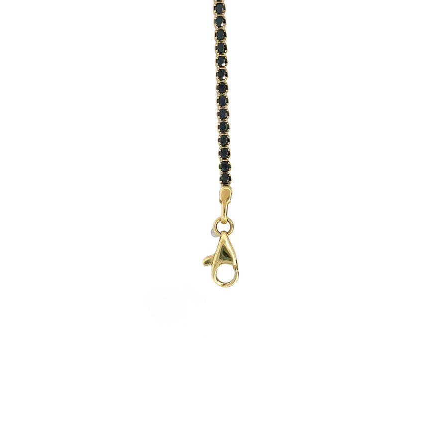 Minimalist bracelet with adjustable gold chain and onyx