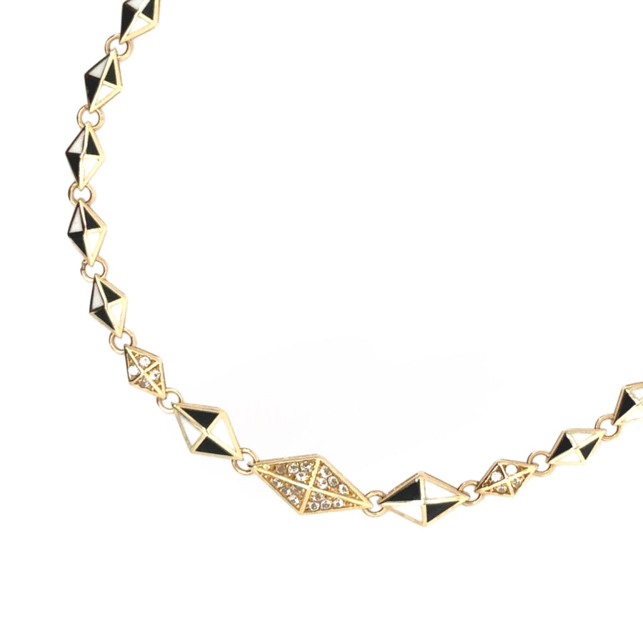 14k Gold Bracelet with Small Rombo Center for Women