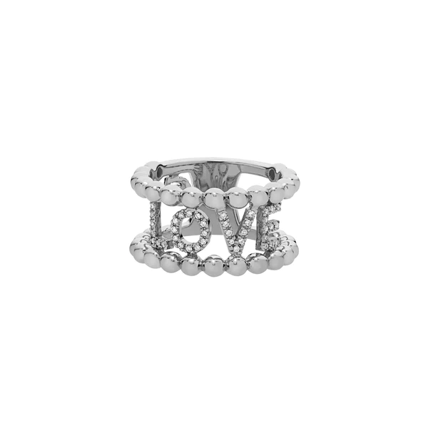 White Gold Diamond Love Ring