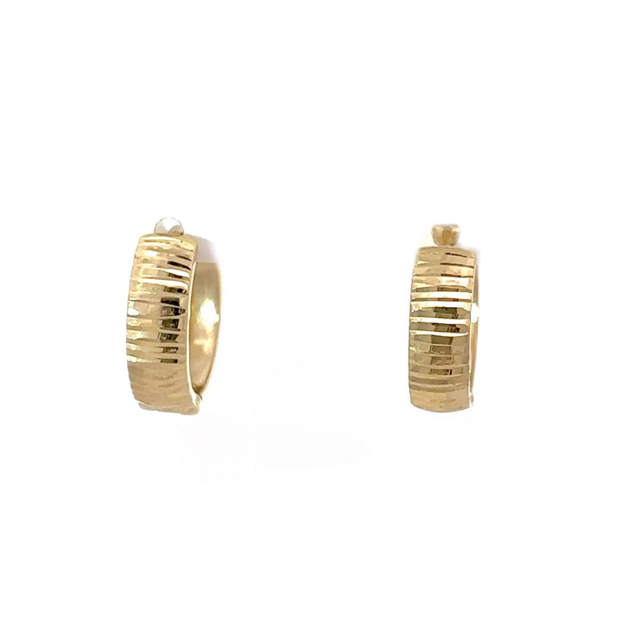 Huggies Faceted Earrings in 14K Gold for Women