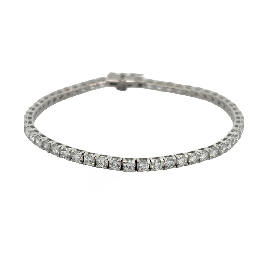 14k White Gold Bracelet with 5.00 CTS Lab Diamonds for Women