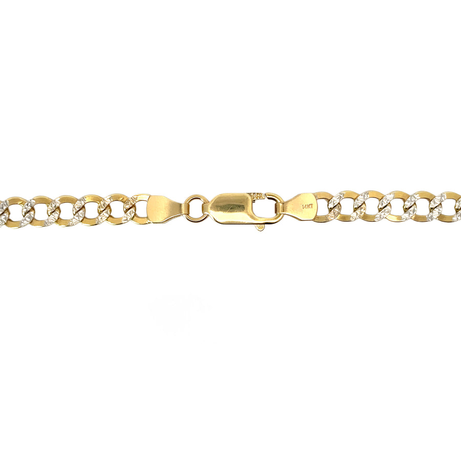 14k Gold Two-Tone Cuban Chain Necklace, 20 Inches