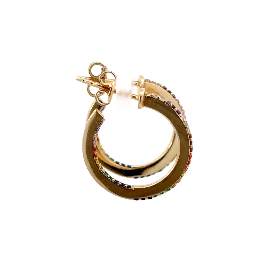 14K Gold Multi-Colored Earrings for Women