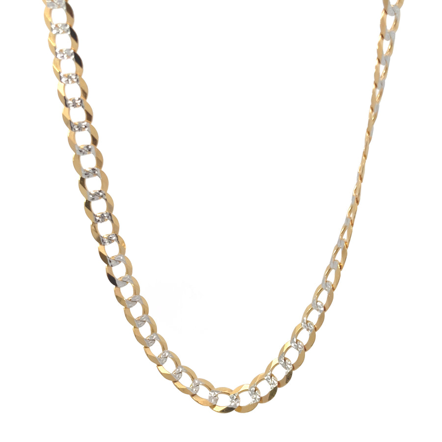 14k Two-Tone Cuban Necklace for Men - 18 Inch