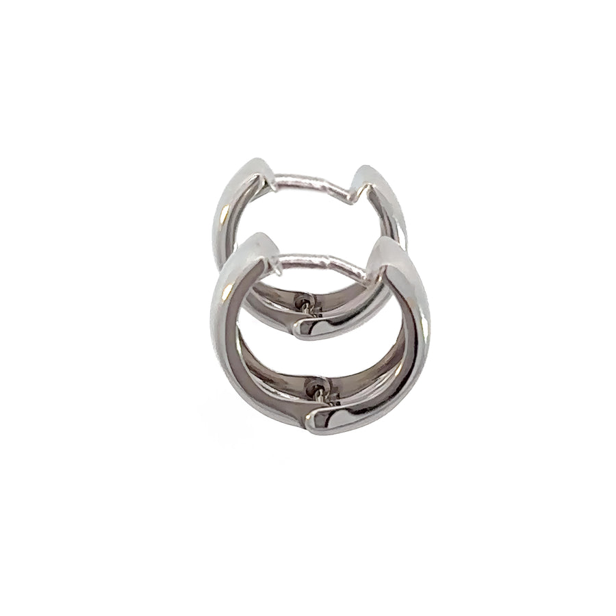 14k White Gold Huggies for Women