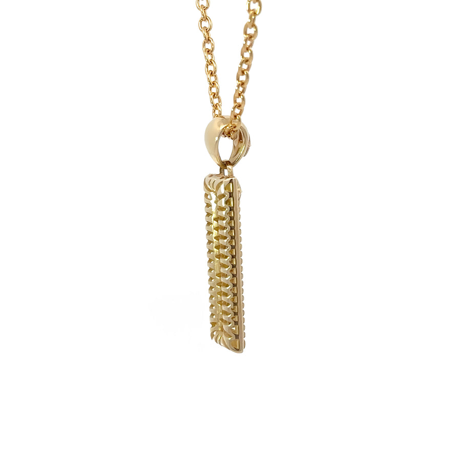 14k Gold Men's Necklace with Diamonds, 27 Inches