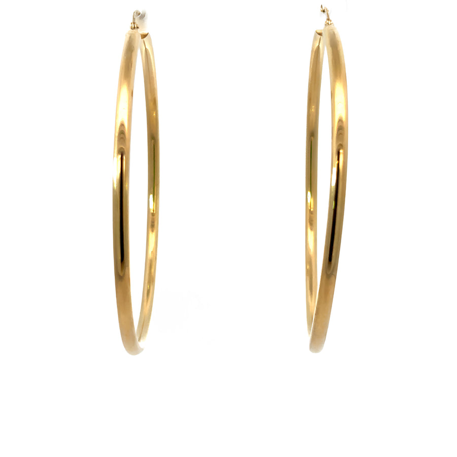 14k Gold 65mm Hoop Earrings for Women