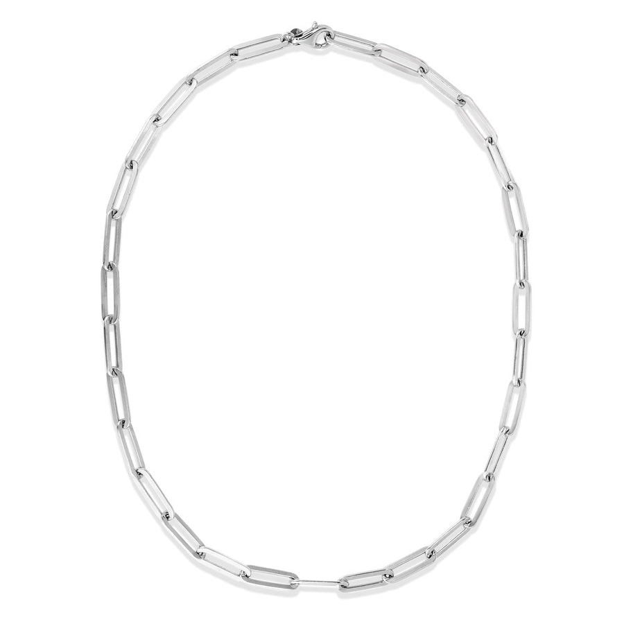 Silver 4.15mm Flat Paperclip Chain