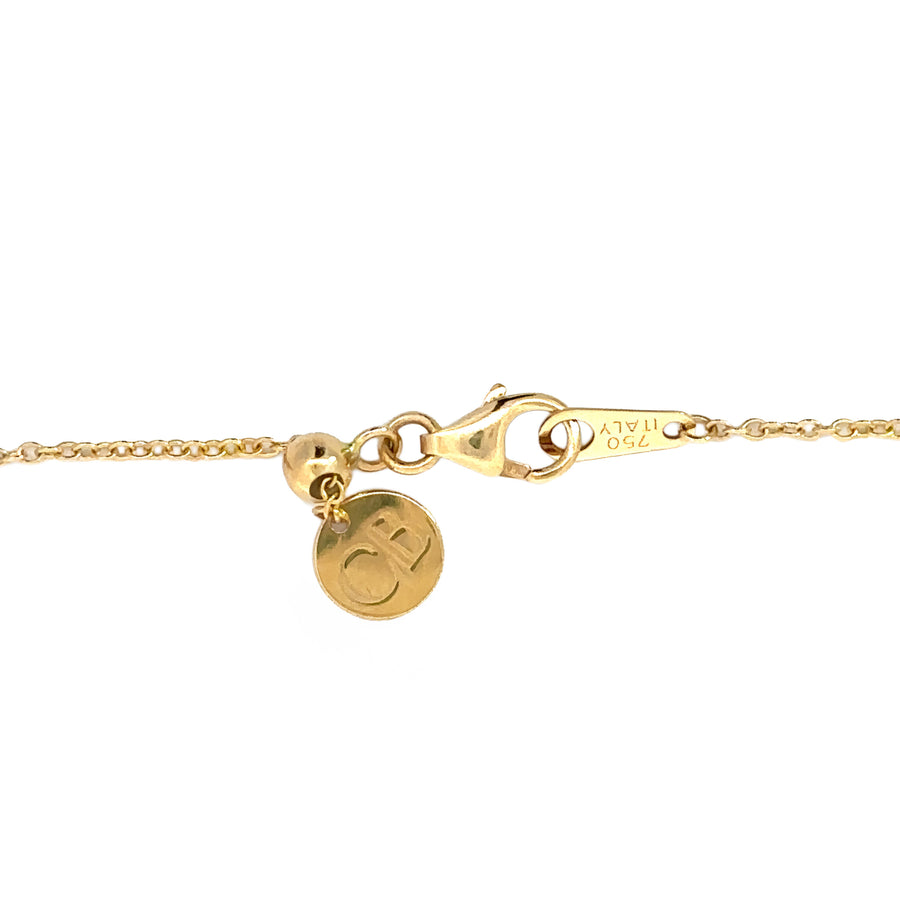 18k Gold Baby Bracelet with Rabbit Charm and Diamond Accent