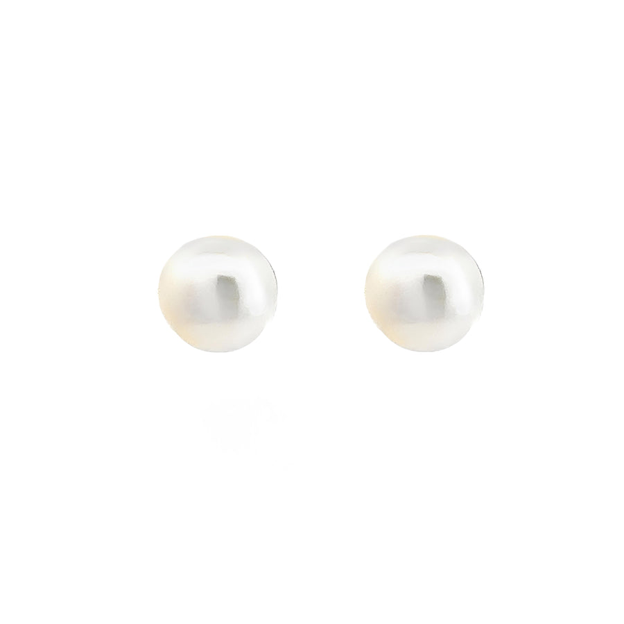 14k Gold Medium Stud Pearl Earrings