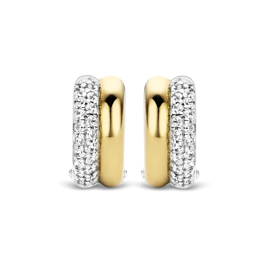 TI SENTO - Milano 7643ZY Gold-Plated Zirconia Hoop Earrings