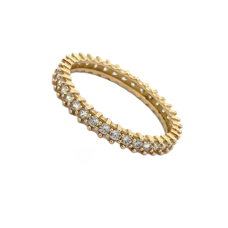 14k Gold All CZ Ring for Unisex