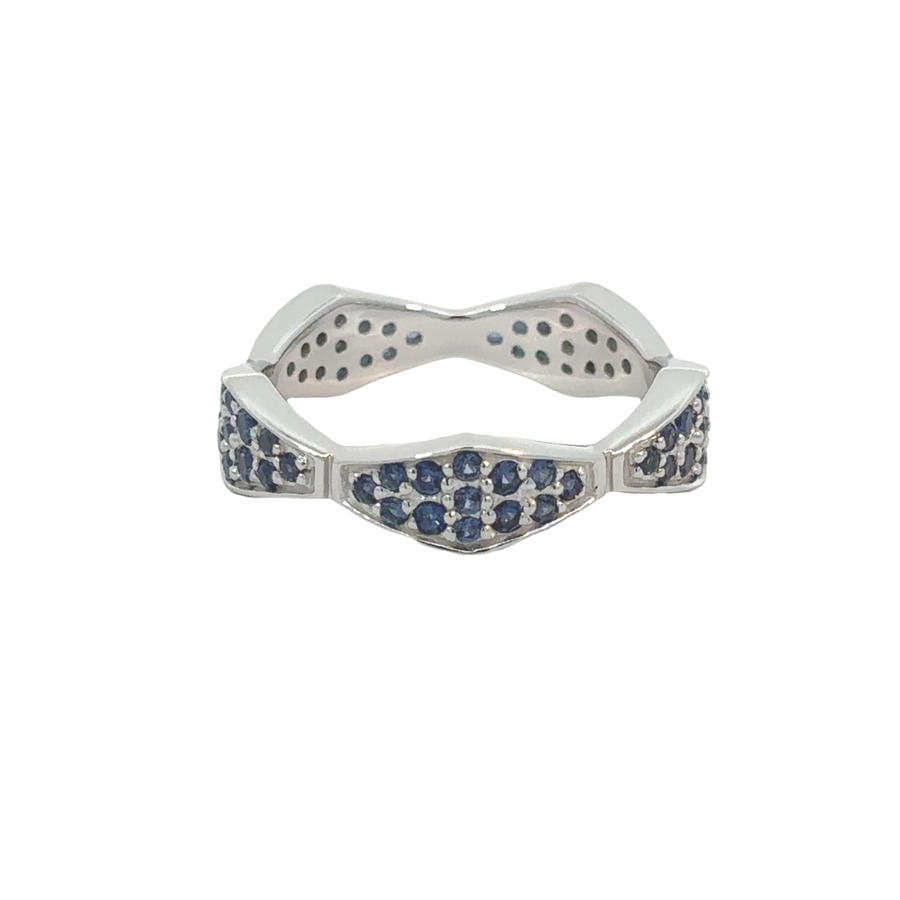 Elegant sapphire ring for women on white background