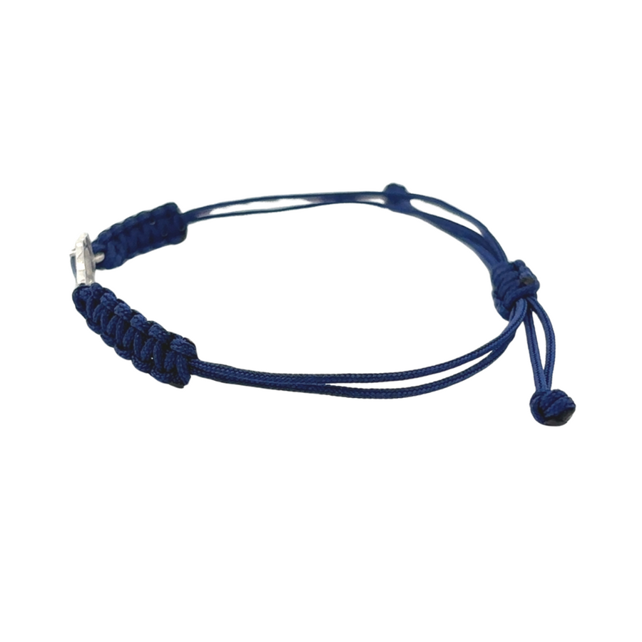 Side view of Bracelet Blue with Baby, highlighting the vibrant blue accent and elegant 18k gold finish.