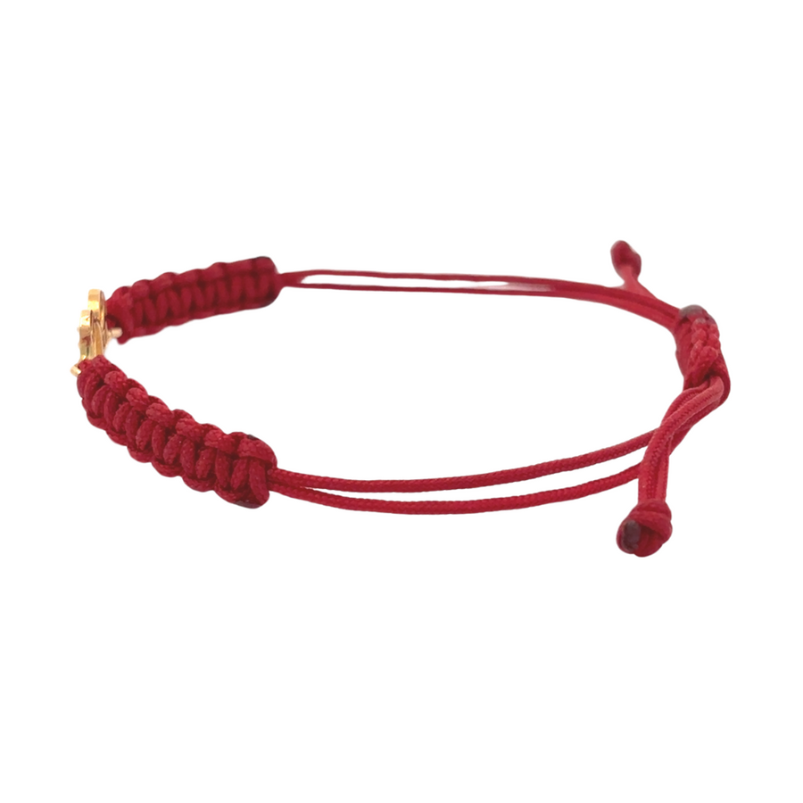 Side view of the Bracelet Red with Girl, highlighting its colorful and playful design.