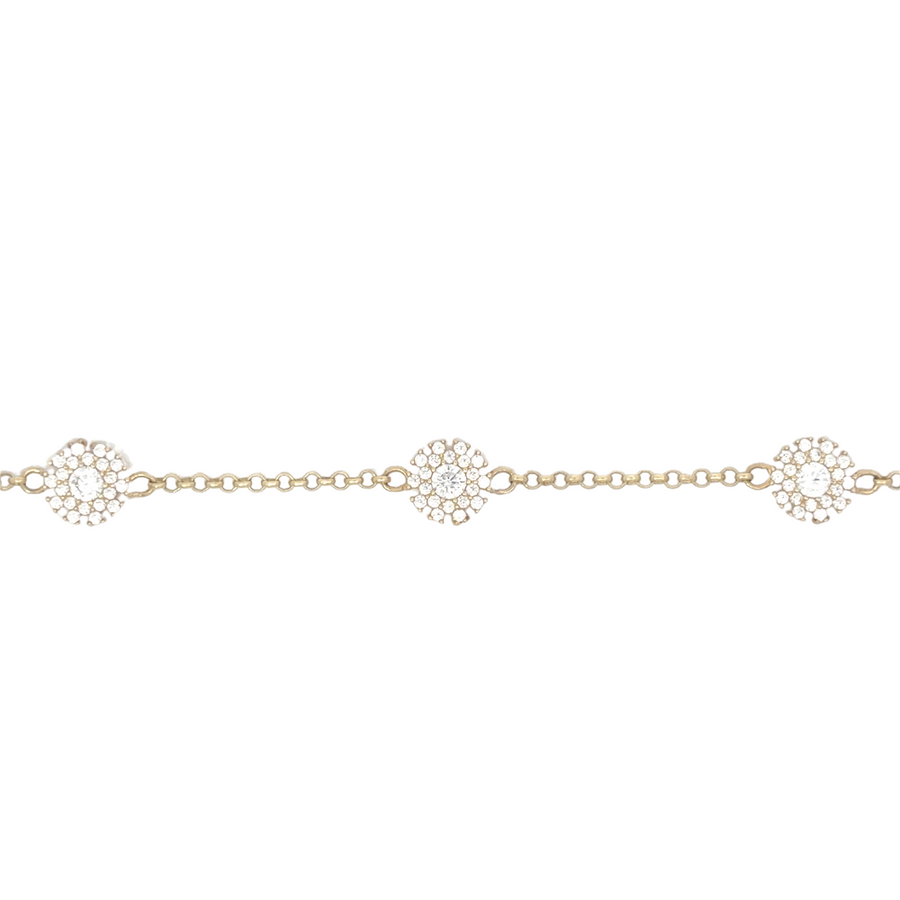charming 14k gold flower bracelet for women