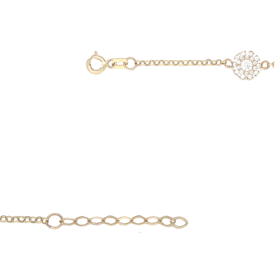 adjustable bracelet with flowers and CZ stones