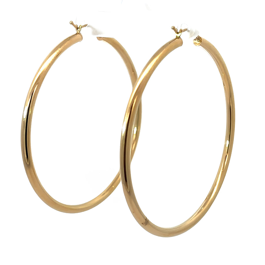 Hoop Earrings Women 14k Gold 60mm