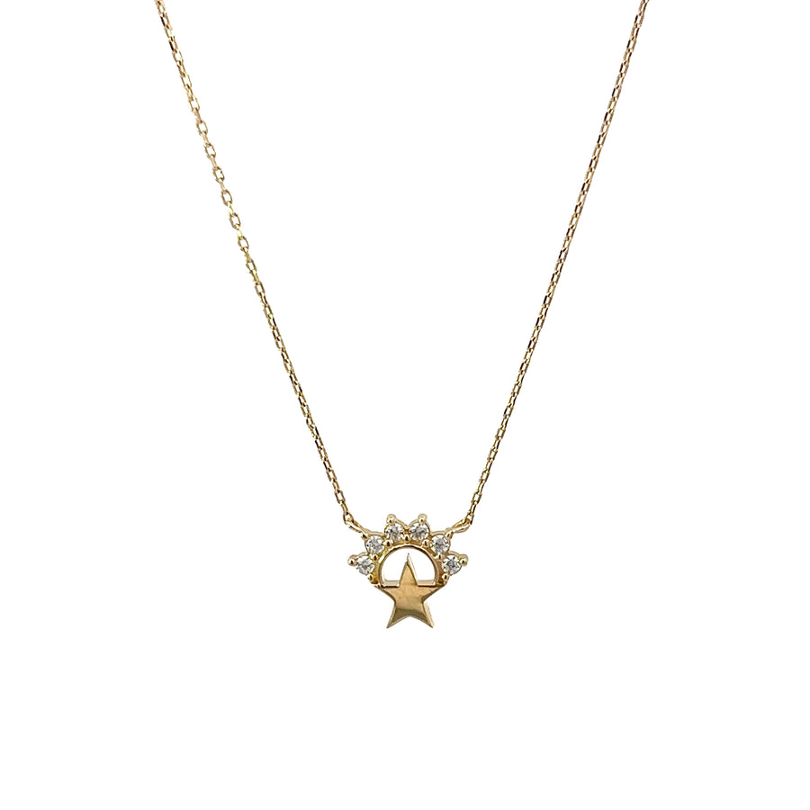 14k Gold Star Necklace for Women - Adjustable Length