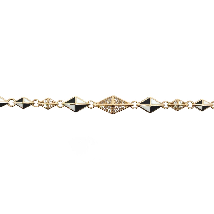 14k Gold Bracelet with Small Rombo Center for Women