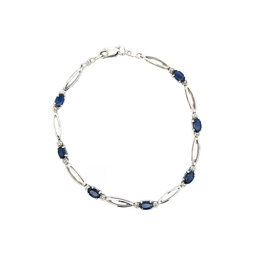 10k White Gold Bracelet with Sapphire