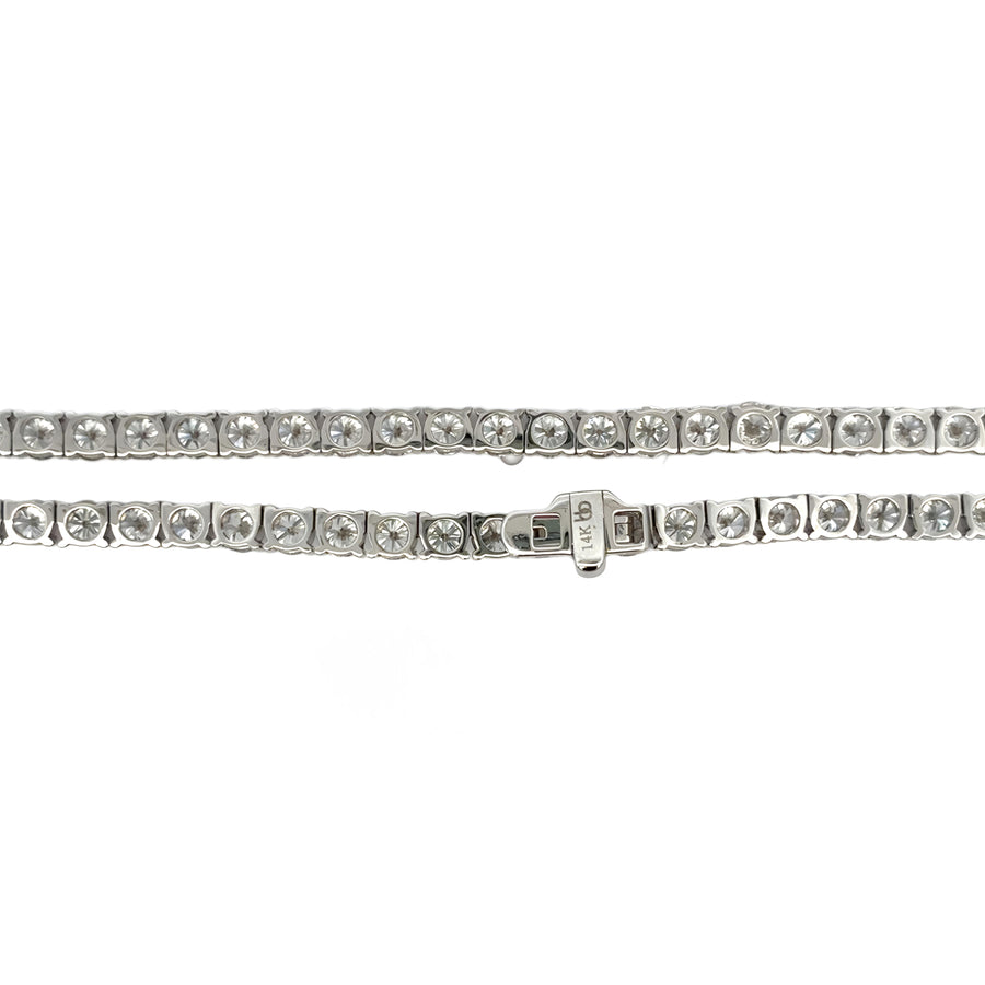 14k White Gold Necklace with 18.25 CTS Lab Diamond for Women