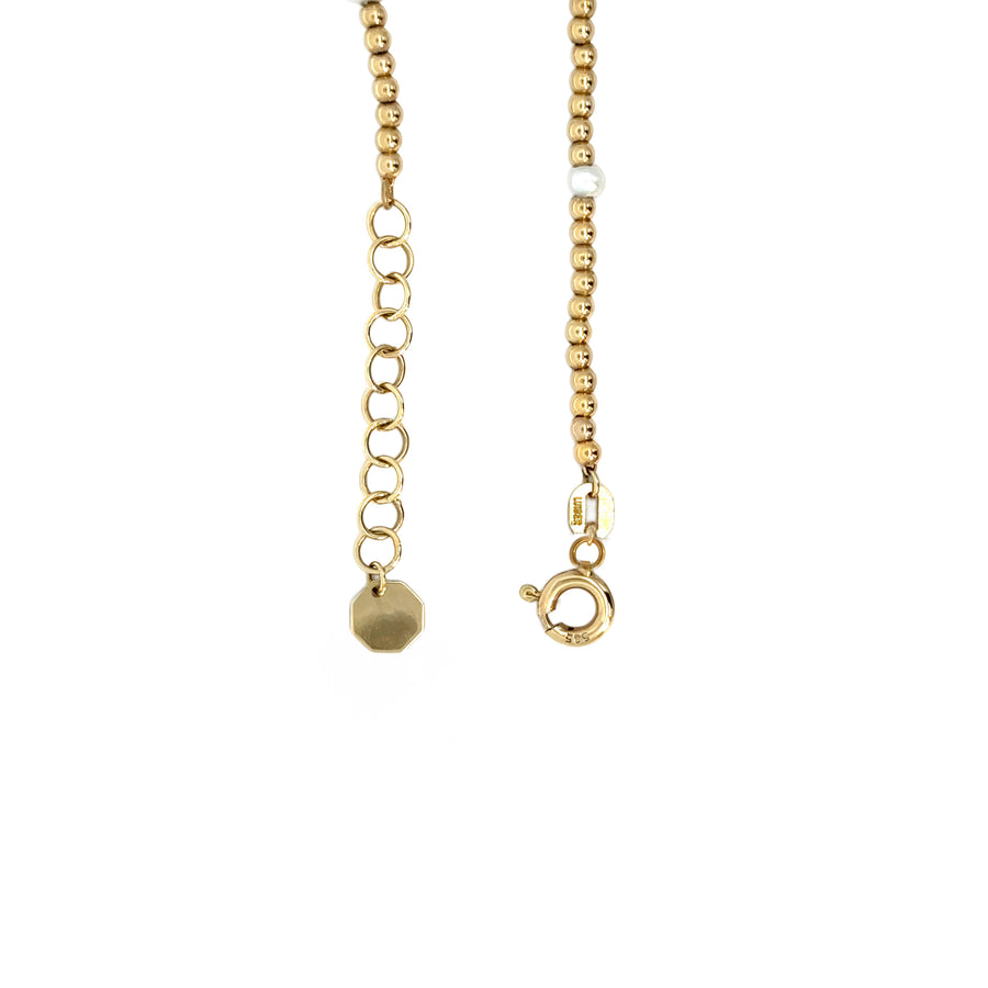 14k Gold Adjustable Pearl Necklace