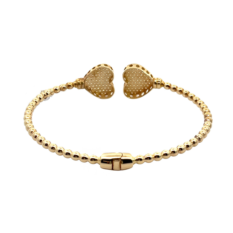 14k Open Bangle with Heart