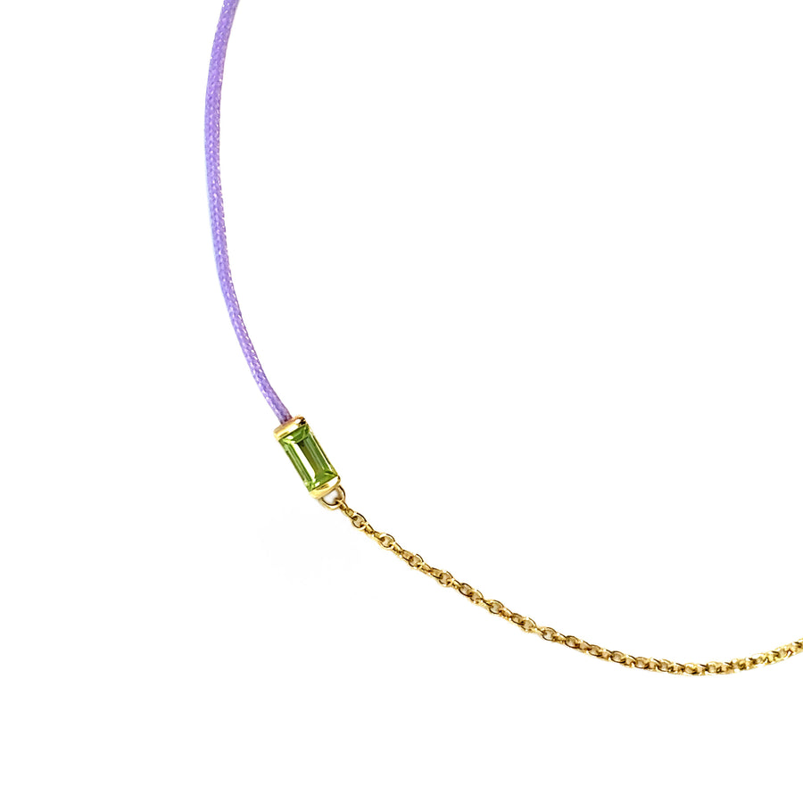 18k Gold Bracelet with Purple Hilo, 18 cm