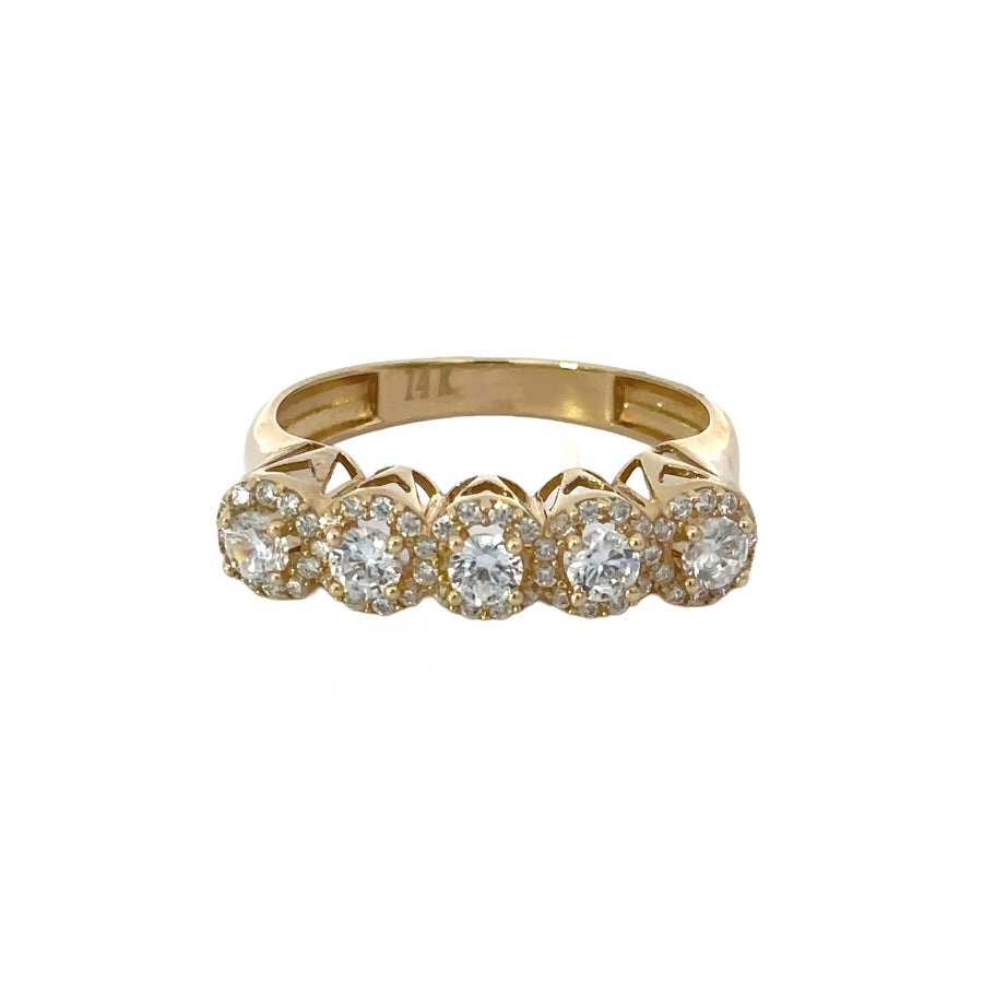 14k Gold Ring with CZ, Size 8