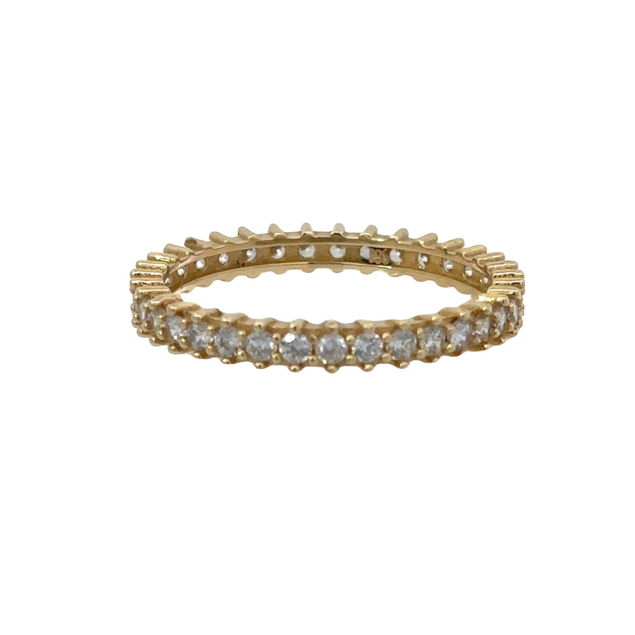 14k Gold All CZ Ring for Unisex